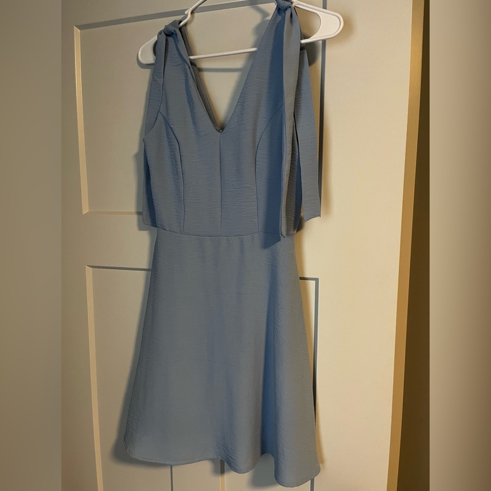 Altar'd State Tie Shoulder Blue Dress